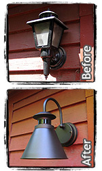 Back Porch light fixture upgrade.