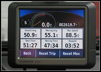 Garmin Nuvi 260 Vacation Statistics