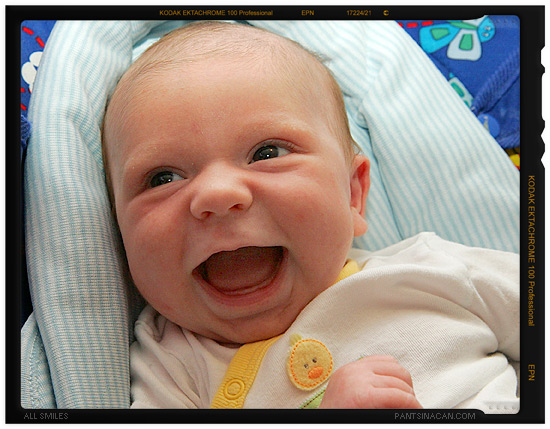 The little man smiled for the first time today.