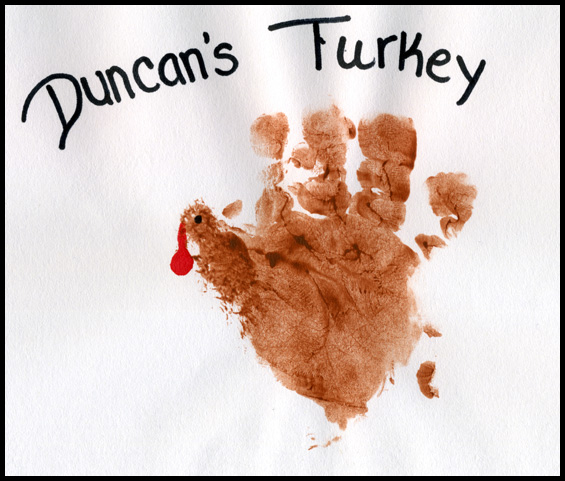 Duncan's hand turkey.